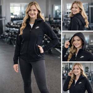 Nike Tech Fleece Full Zip Hoodie Womens Small Black Athletic Jacket